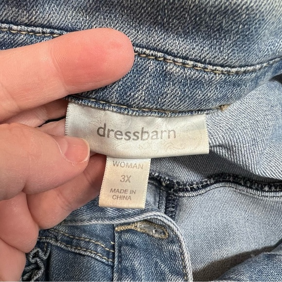 Vintage 90s Dress Barn ruffled trim denim jean button front vest size 3X XXXL - Picture 5 of 7